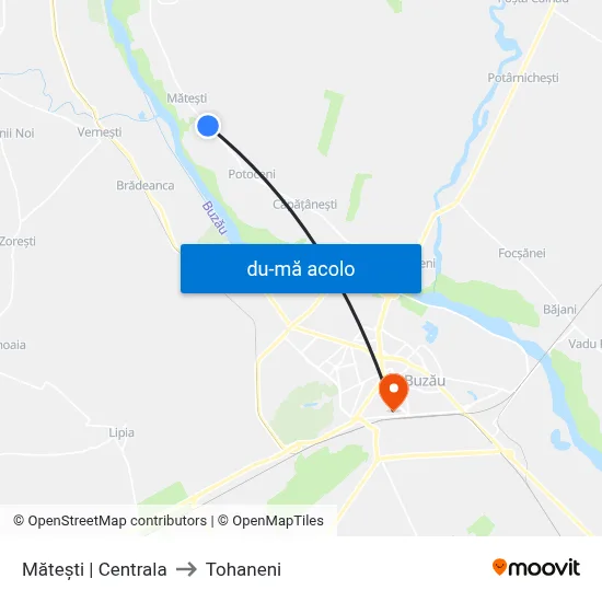 Harta de Mătești | Centrala către Tohaneni