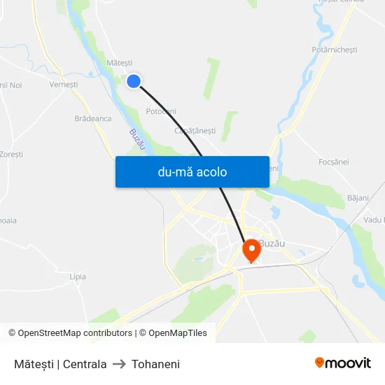 Harta de Mătești | Centrala către Tohaneni