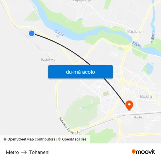 Harta de Metro către Tohaneni