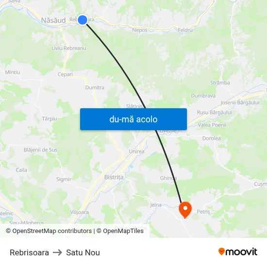 Harta de Rebrisoara către Satu Nou