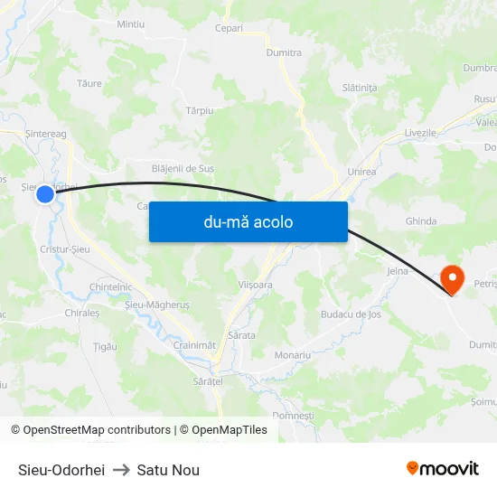 Harta de Sieu-Odorhei către Satu Nou