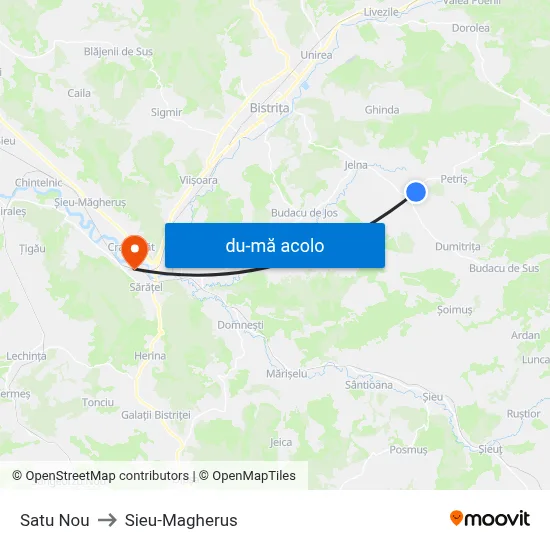 Harta de Satu Nou către Sieu-Magherus