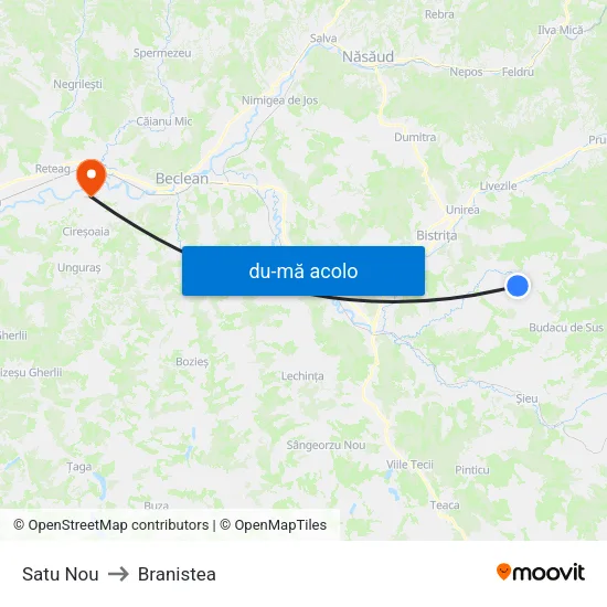 Harta de Satu Nou către Branistea