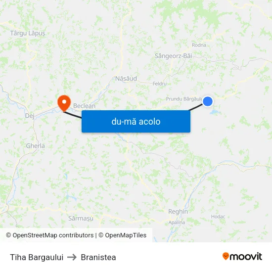 Harta de Tiha Bargaului către Branistea