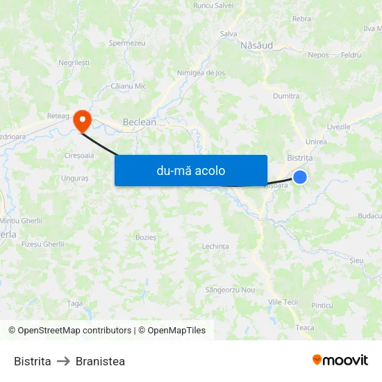 Harta de Bistrita către Branistea