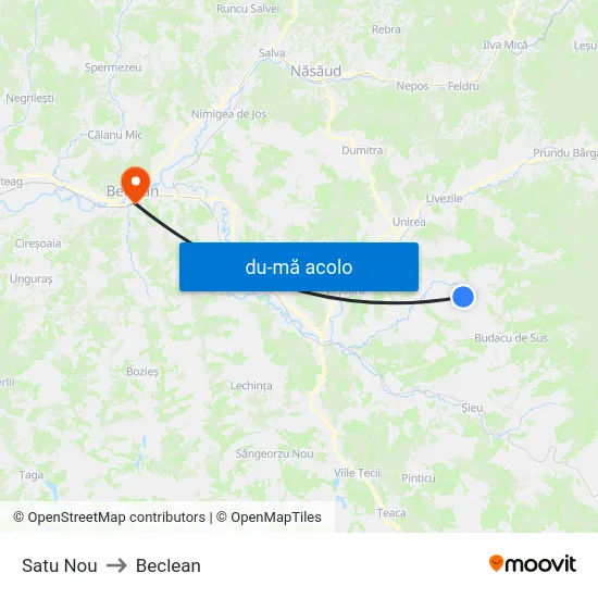 Harta de Satu Nou către Beclean