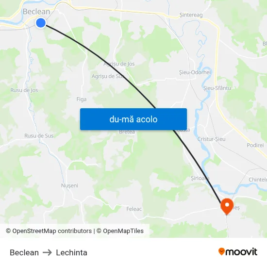 Harta de Beclean către Lechinta