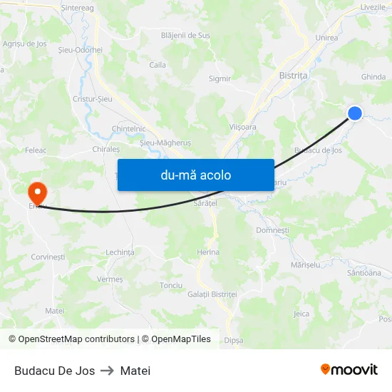 Harta de Budacu De Jos către Matei