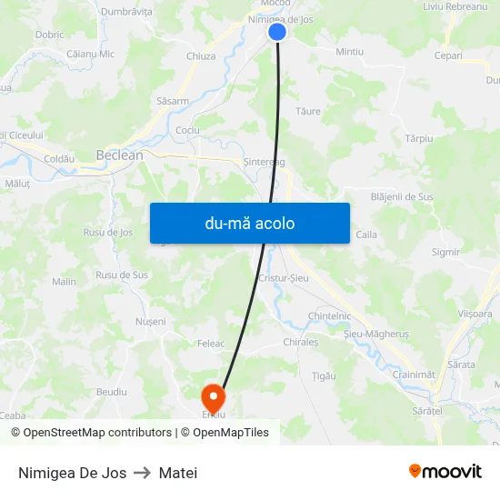 Harta de Nimigea De Jos către Matei