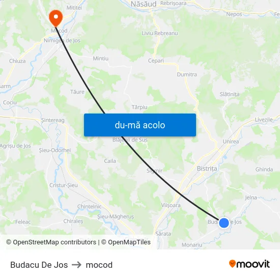 Harta de Budacu De Jos către mocod