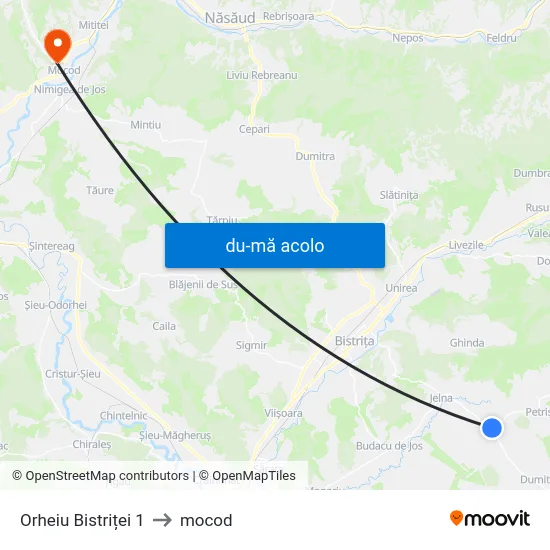 Harta de Orheiu Bistriței 1 către mocod