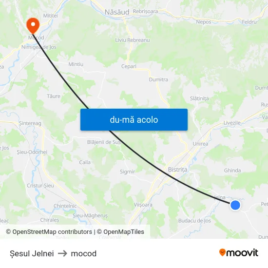 Harta de Șesul Jelnei către mocod