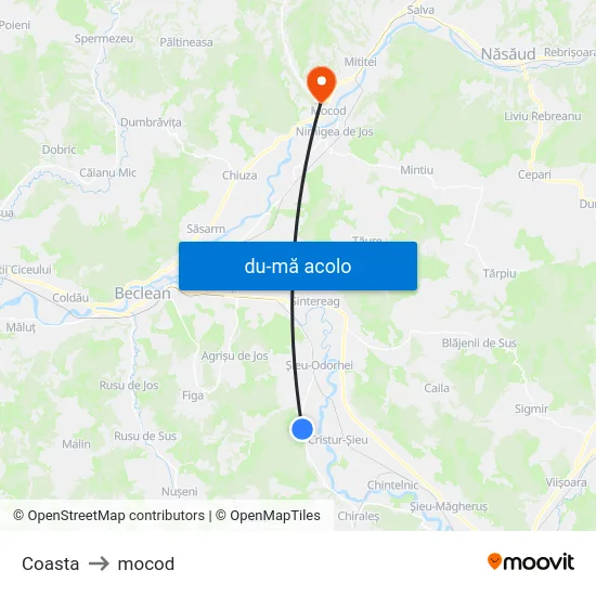 Harta de Coasta către mocod