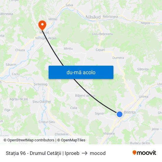 Harta de Stația 96 - Drumul Cetății | Iproeb către mocod