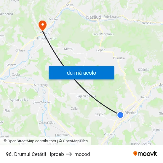 Harta de 96. Drumul Cetății | Iproeb către mocod