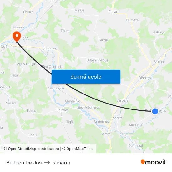 Harta de Budacu De Jos către sasarm