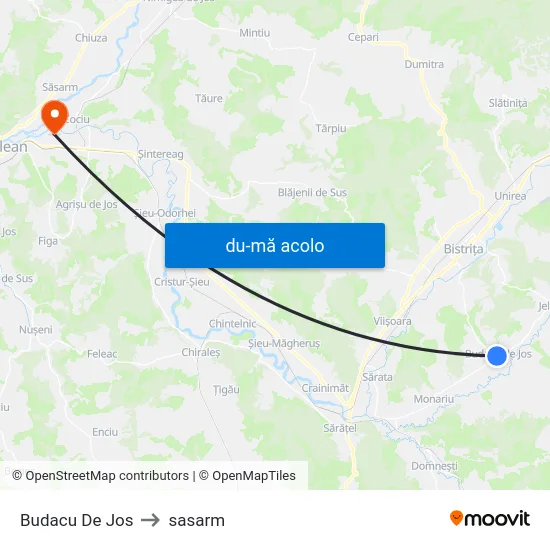 Harta de Budacu De Jos către sasarm