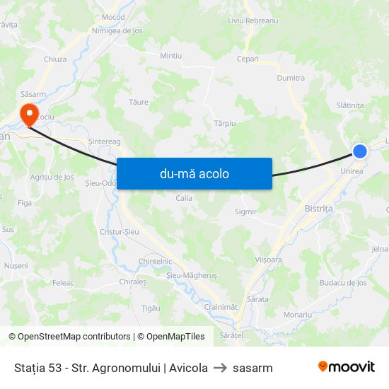 Harta de Stația 53 - Str. Agronomului | Avicola către sasarm