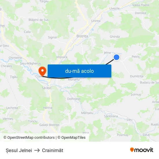 Harta de Șesul Jelnei către Crainimăt
