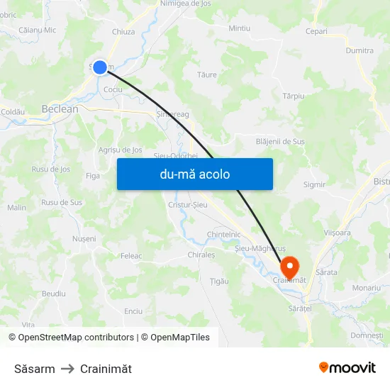 Harta de Săsarm către Crainimăt