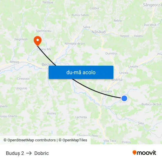 Harta de Buduș 2 către Dobric