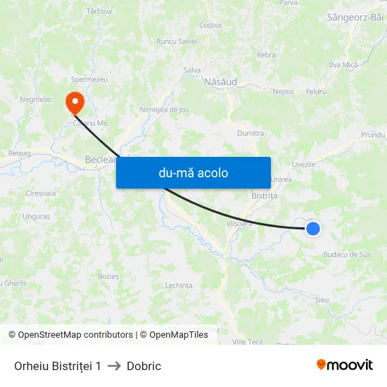 Harta de Orheiu Bistriței 1 către Dobric