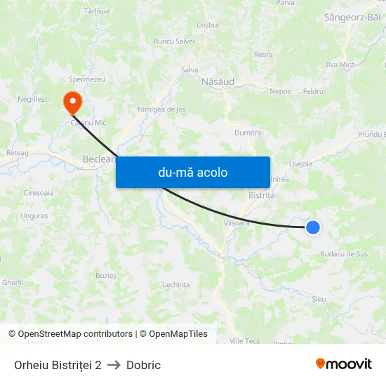 Harta de Orheiu Bistriței 2 către Dobric