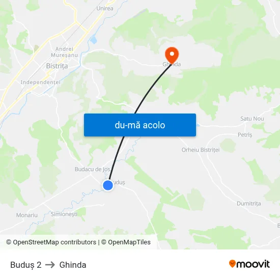 Harta de Buduș 2 către Ghinda