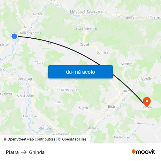 Harta de Piatra către Ghinda