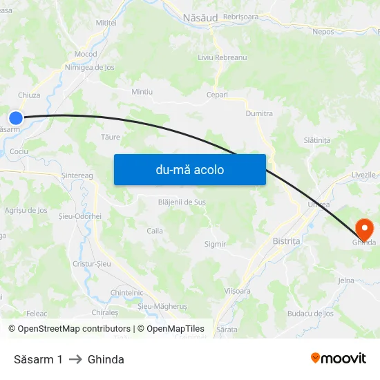Harta de Săsarm 1 către Ghinda