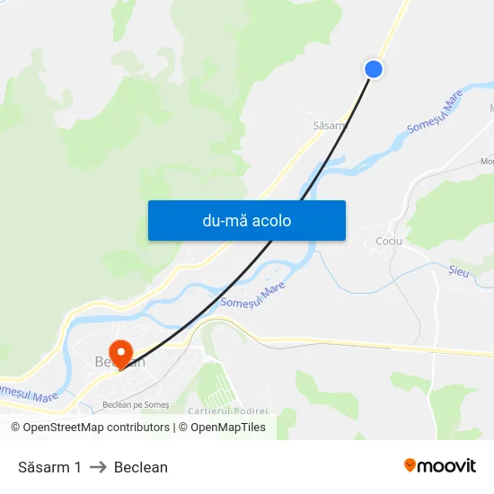 Harta de Săsarm 1 către Beclean