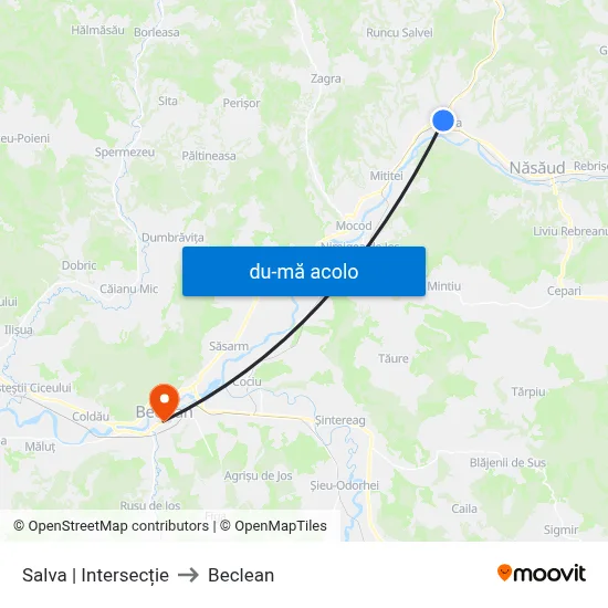 Harta de Salva | Intersecție către Beclean