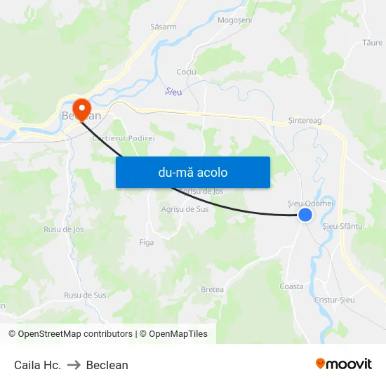 Harta de Caila Hc. către Beclean