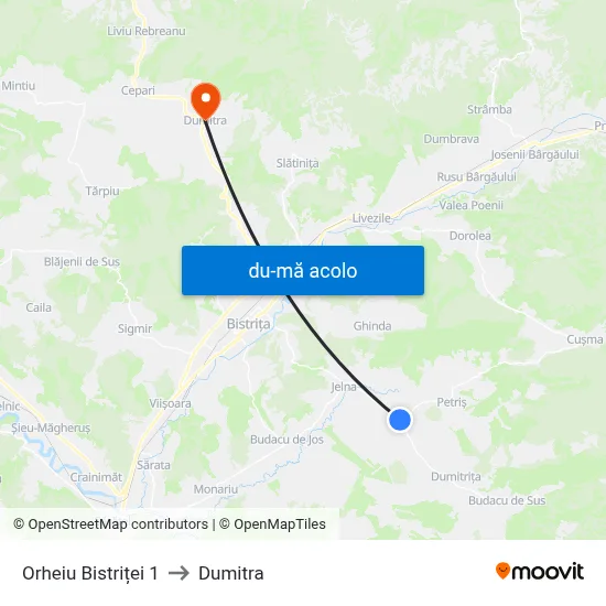 Harta de Orheiu Bistriței 1 către Dumitra