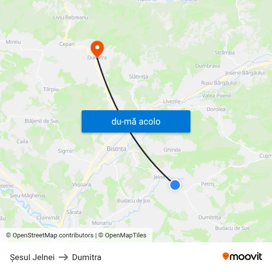 Harta de Șesul Jelnei către Dumitra