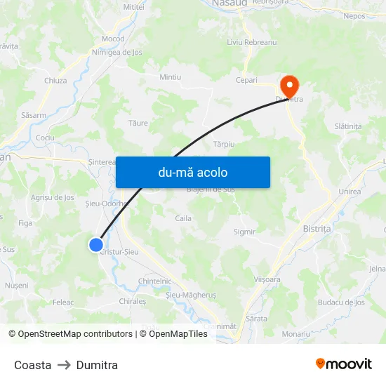Harta de Coasta către Dumitra