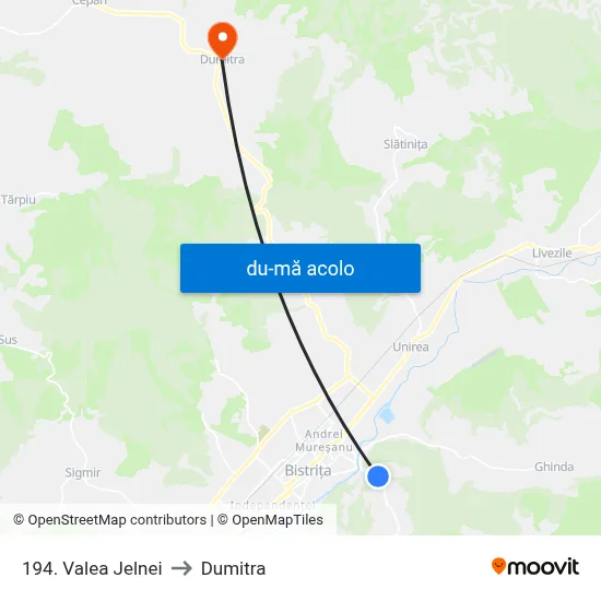Harta de 194. Valea Jelnei către Dumitra