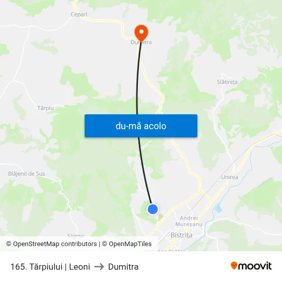 Harta de 165. Tărpiului | Leoni către Dumitra