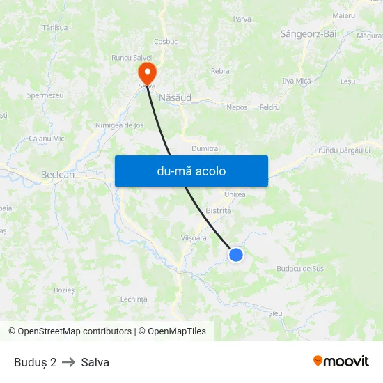 Harta de Buduș 2 către Salva