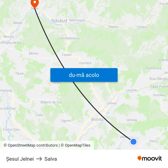 Harta de Șesul Jelnei către Salva
