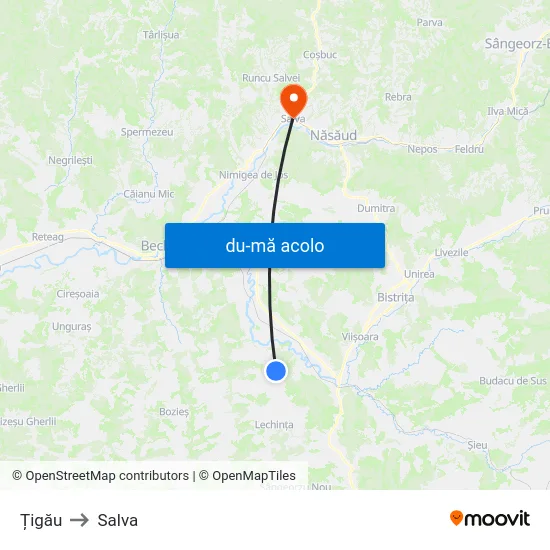 Harta de Țigău către Salva
