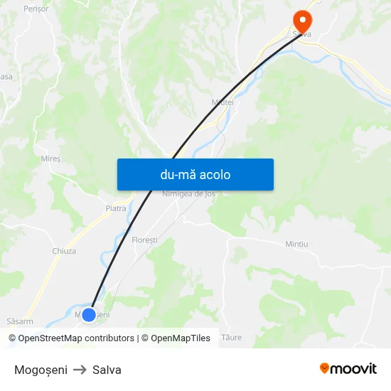 Harta de Mogoșeni către Salva