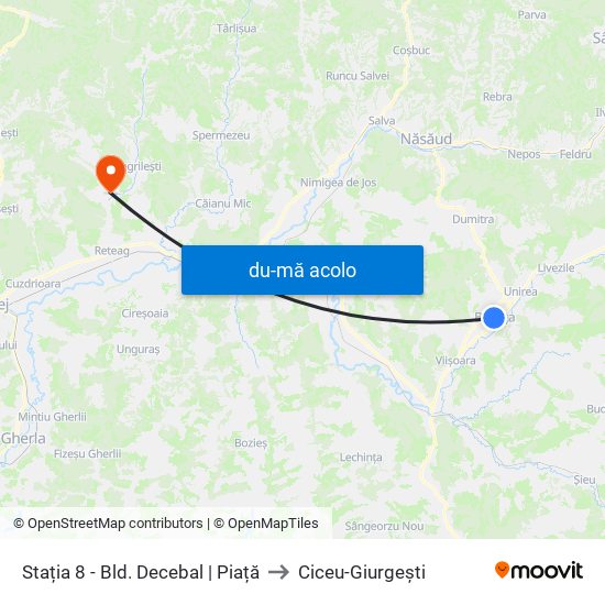 Harta de Stația 8 - Bld. Decebal | Piață către Ciceu-Giurgești