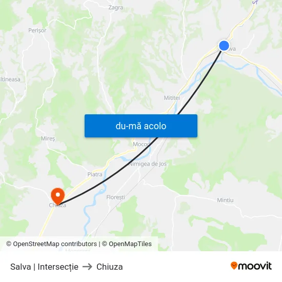 Harta de Salva | Intersecție către Chiuza