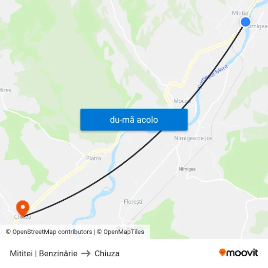 Harta de Mititei | Benzinărie către Chiuza