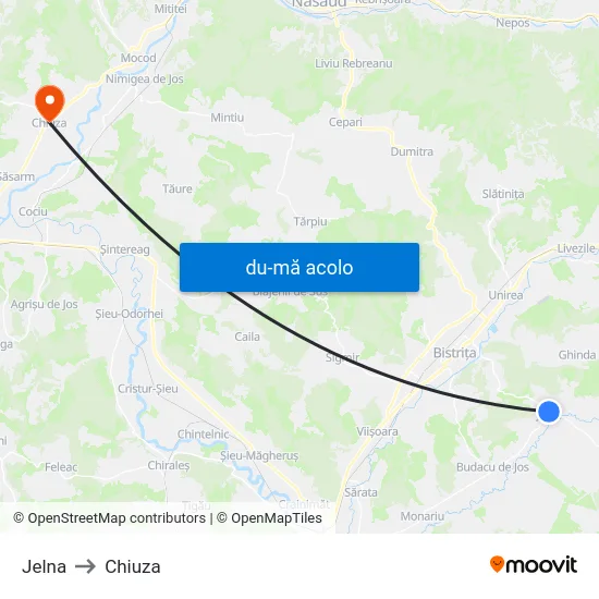 Harta de Jelna către Chiuza