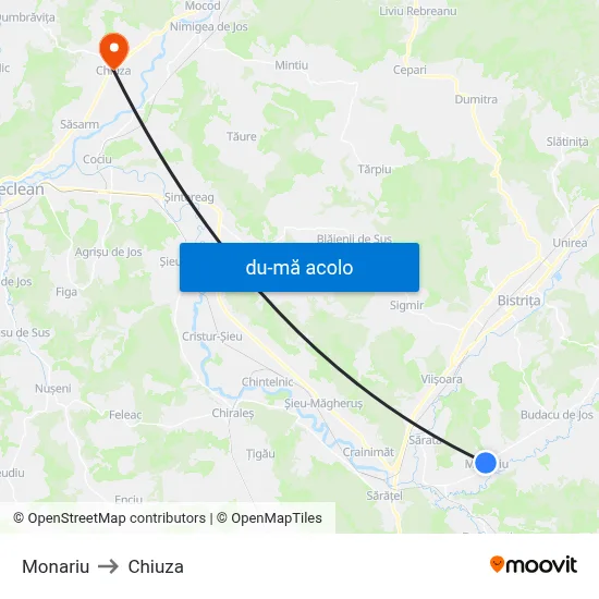 Harta de Monariu către Chiuza