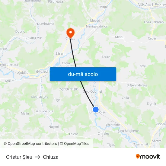 Harta de Cristur Șieu către Chiuza