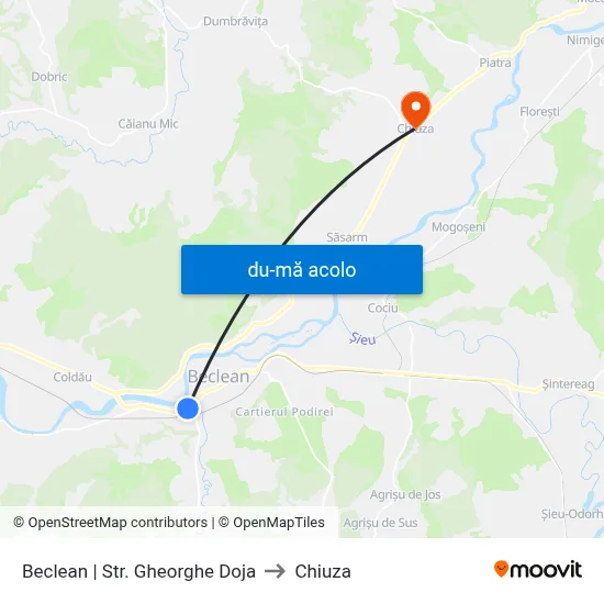 Harta de Beclean | Str. Gheorghe Doja către Chiuza