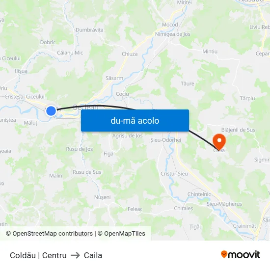 Harta de Coldău | Centru către Caila